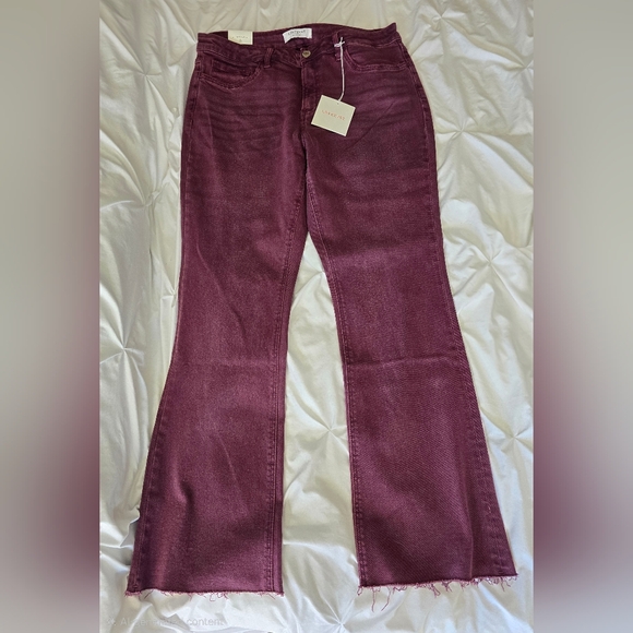 NWT Lovervet Midrise Boot Cut Burgundy Purple Size 16W Jeans - Picture 7 of 7